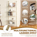 5-Tier Ladder Shelf with Steel Frame for Living Room Bedroom Office