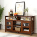 Living Room Console Table for Tvs with Wooden Fireplace and 2 Cabinets