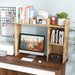 Wooden Desk Bookshelf with 4 Shelves and Open Back Compartment