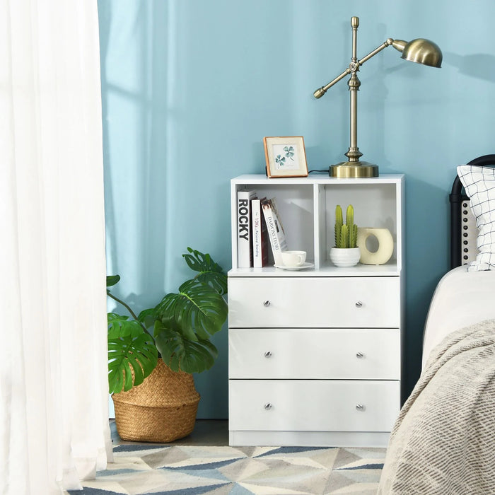 3-Drawer Dresser with 2 Open Compartments for Living Room Bedroom