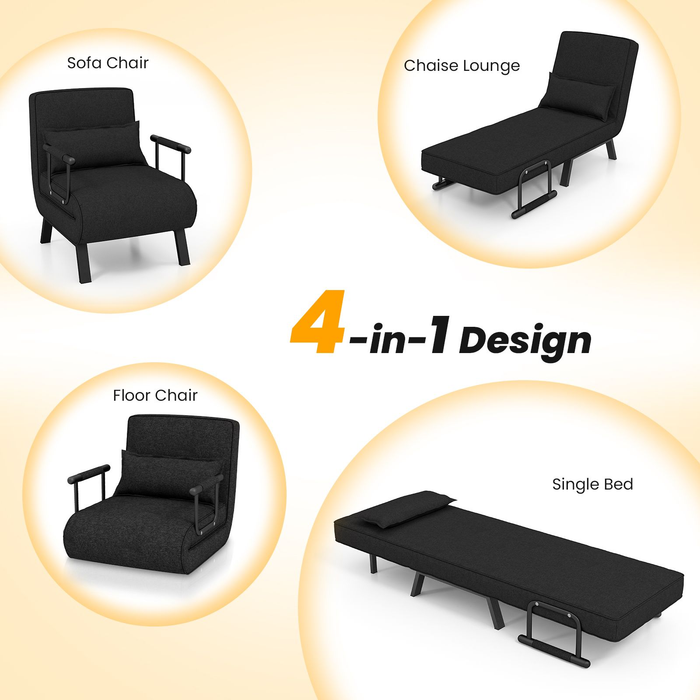 Convertible Sofa Bed 4-In-1 with 6-Position Adjustable Backrest