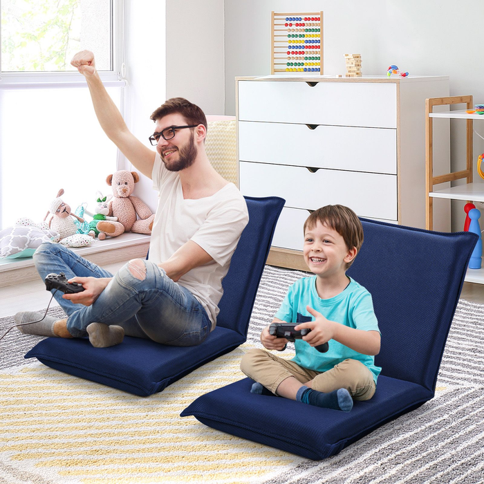 Folding Floor Chair with Reclining Function and 6 Adjustable Positions