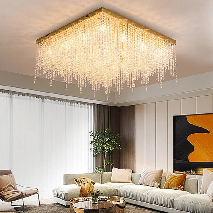 Golden Rain Square Ceiling Light