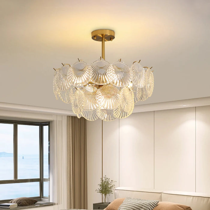 Leaf Glass Crystal Chandelier