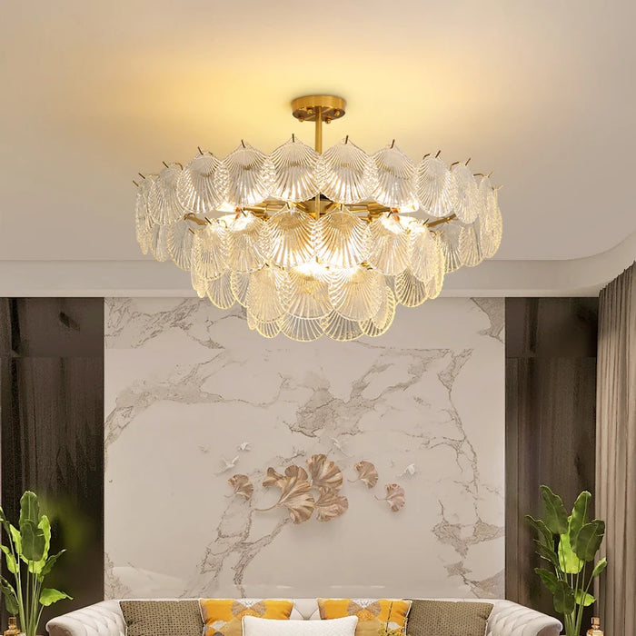 Leaf Glass Crystal Chandelier