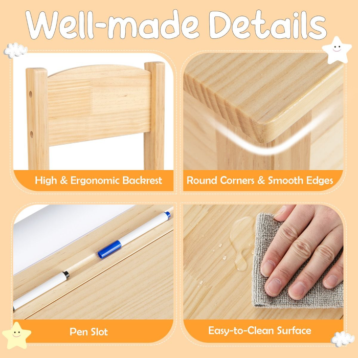 Toddler Activity Table with Chair with Storage and Paper Roll Holder