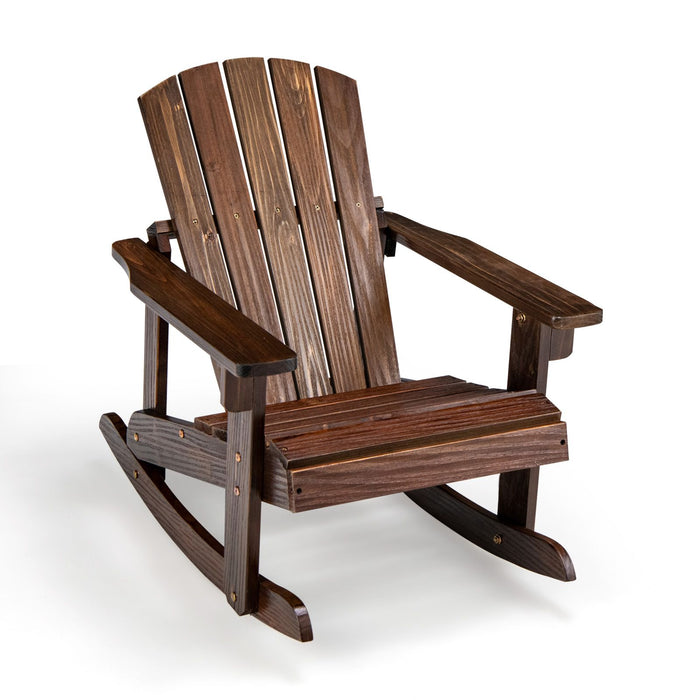 Patio Adirondack Rocking Chair with High Backrest