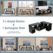 3 Pieces Convertible TV Stand for Tvs up to 65 Inches