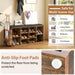 Shoe Storage Bench with Umbrella Stand and Padded Cushion