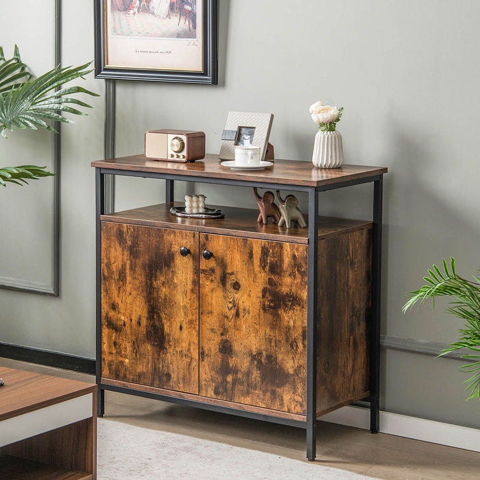 Industrial Sideboard Wooden Storage Cabinet with 2-Door