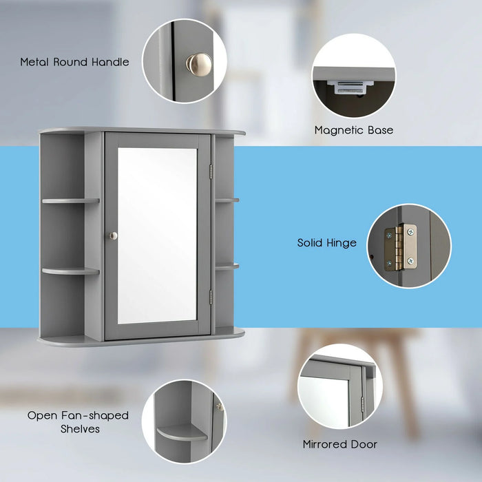3-Tier Mirrored Wall Mounted Bathroom Cabinet