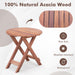 Wooden Side Table with Slatted Tabletop and Sturdy X-Shaped Frame