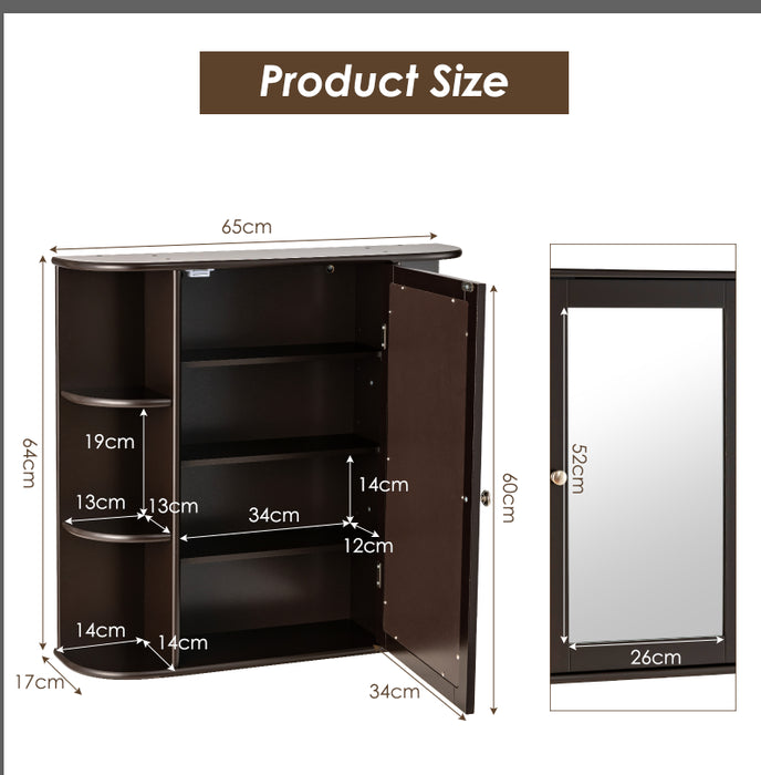 3-Tier Mirrored Wall Mounted Bathroom Cabinet