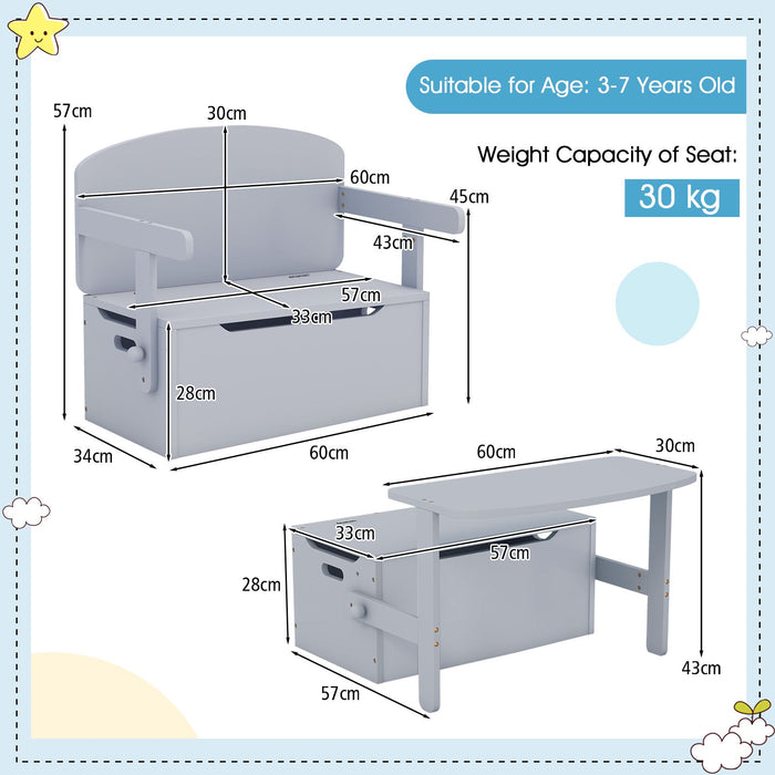 3-In-1 Kids Table and Chair Set with Toy Storage Box