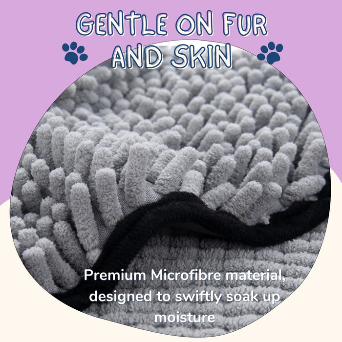 Microfibre Dog Towel - Super Absorbent Quick Drying - 62x23cm