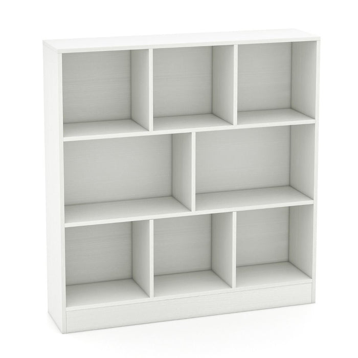 8-Cube Bookshelf with 2 Anti-Tipping Kits and Display Shelf for Home