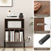 Record Player Stand with Charging Station and 5 Storage Compartments