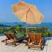 1.8M Portable Thatched Tiki Beach Umbrella with Adjustable Tilt