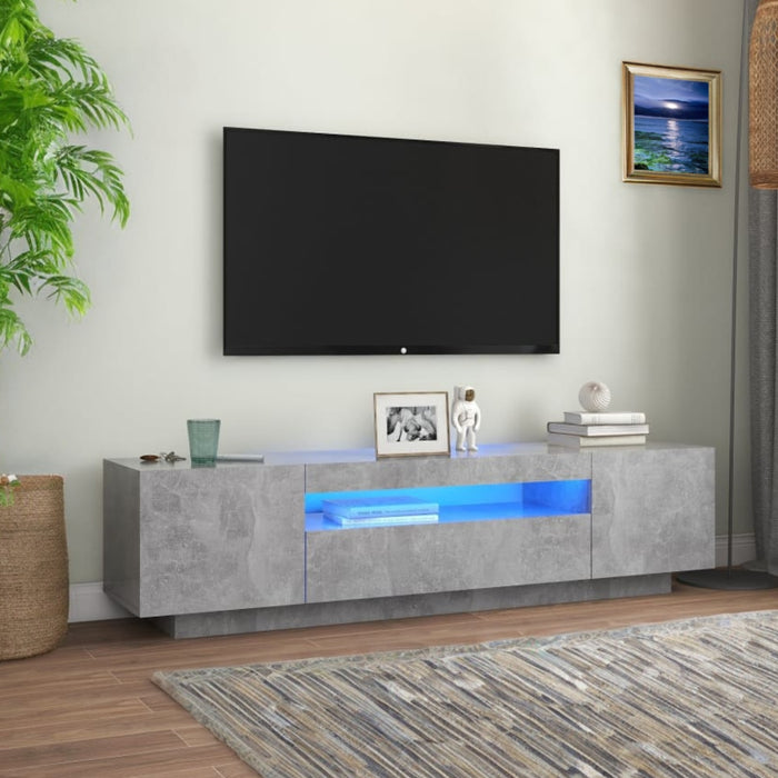 TV Stand Cabinet - 160x35x40cm Multimedia Cabinet with RGB LED Light